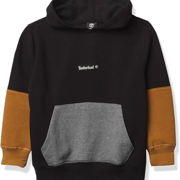 Timberland Black Hoodie with Gray and Tan Accents - Picture 1 of 9